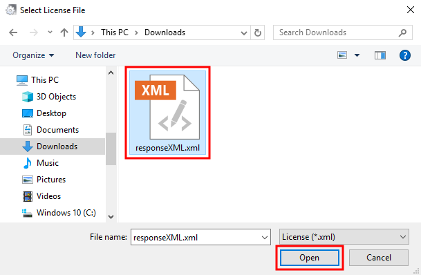 Select License File
