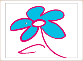 Flip Boom Cartoon Paint Tool Example - Flower Painted Blue