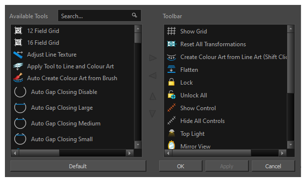 如何在 Toon Boom Harmony 中向工具栏添加按钮