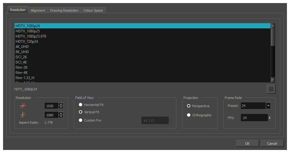Configuración de escena