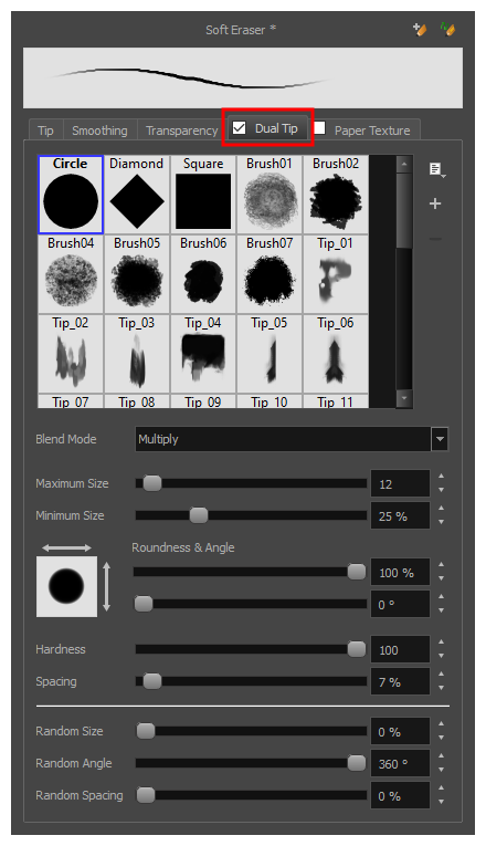 Harmony 22 Advanced Documentation: Eraser Tool Properties