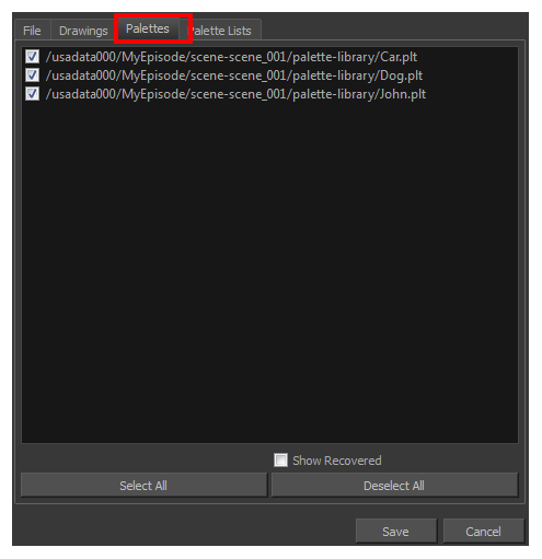 Harmony 22 Advanced Documentation: Advanced Save Dialog Box