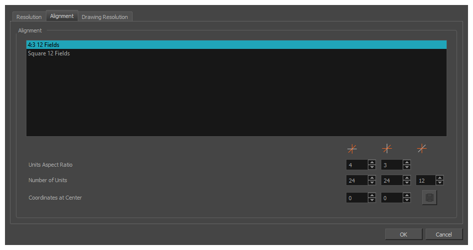 Harmony 22 Advanced Documentation: Scene Settings Dialog Box