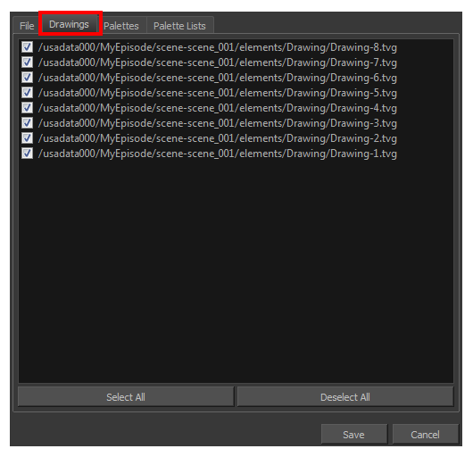 Harmony 22 Premium Documentation: Advanced Save Dialog Box