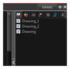 Xsheet View Column List Section