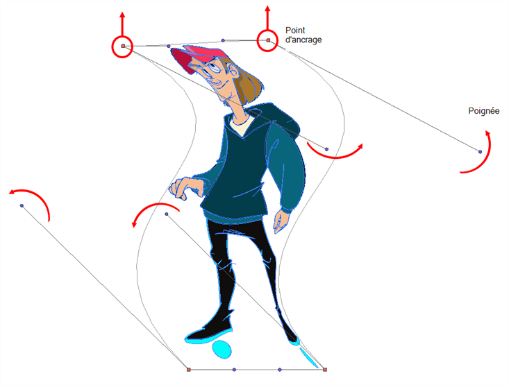 Deform the drawing using the control points