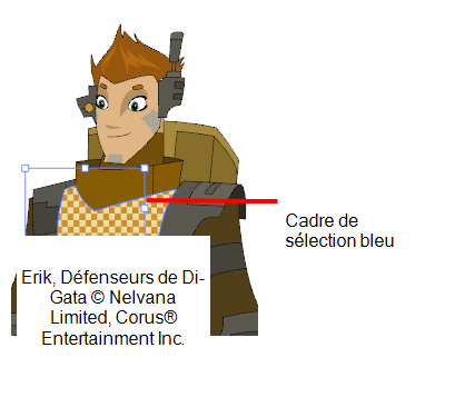 Selection frame surrounds texture to edit