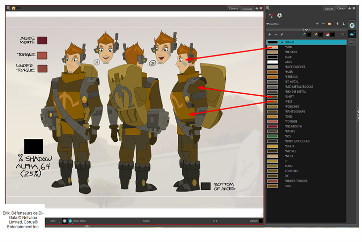 Colour palette example