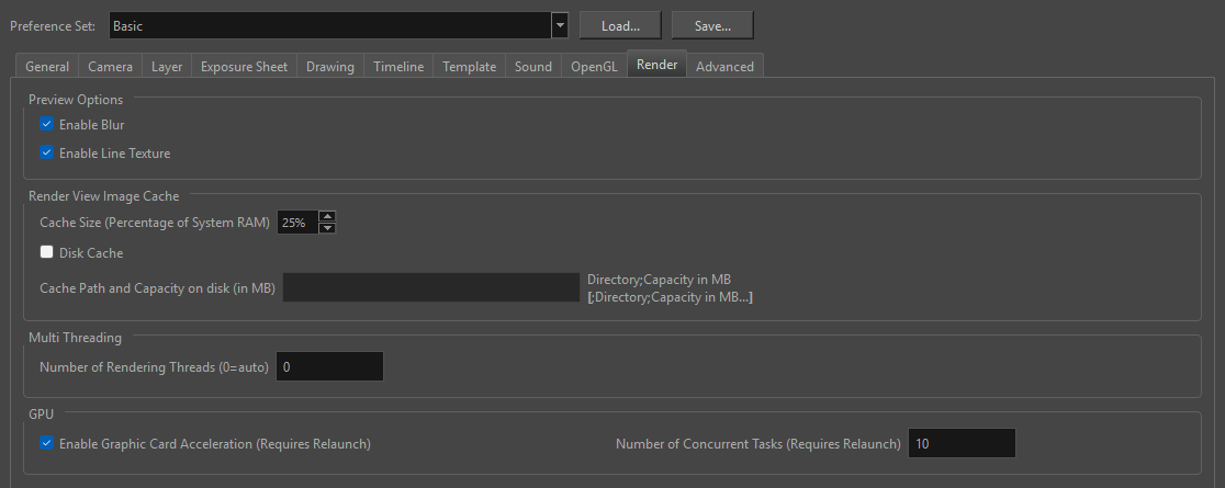Harmony 25 Advanced Documentation: Render Preferences