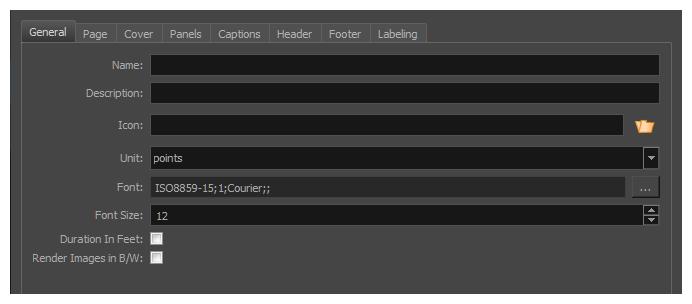 Storyboard Pro 22 Online Help: PDF Profile Dialog Box