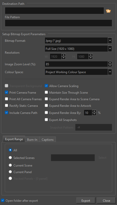 Storyboard Pro 25 Online Help: Setting Export Colour Space