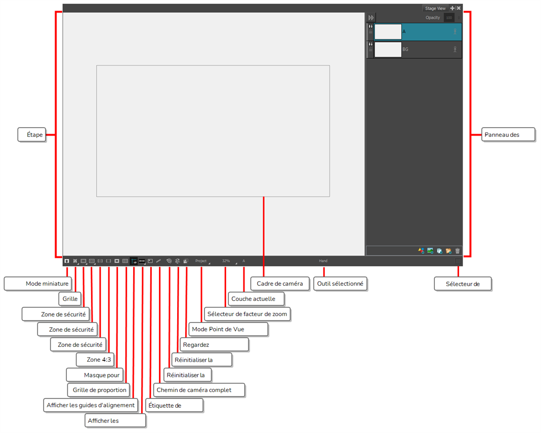 Storyboard Pro 25 Online Help: About the User Interface