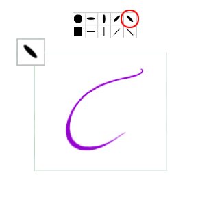 Flip Boom Cartoon Brush Tips Example - Purple Stroke