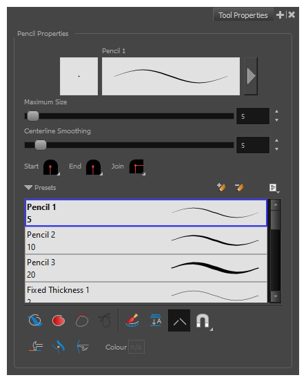 Pencil Tool Properties