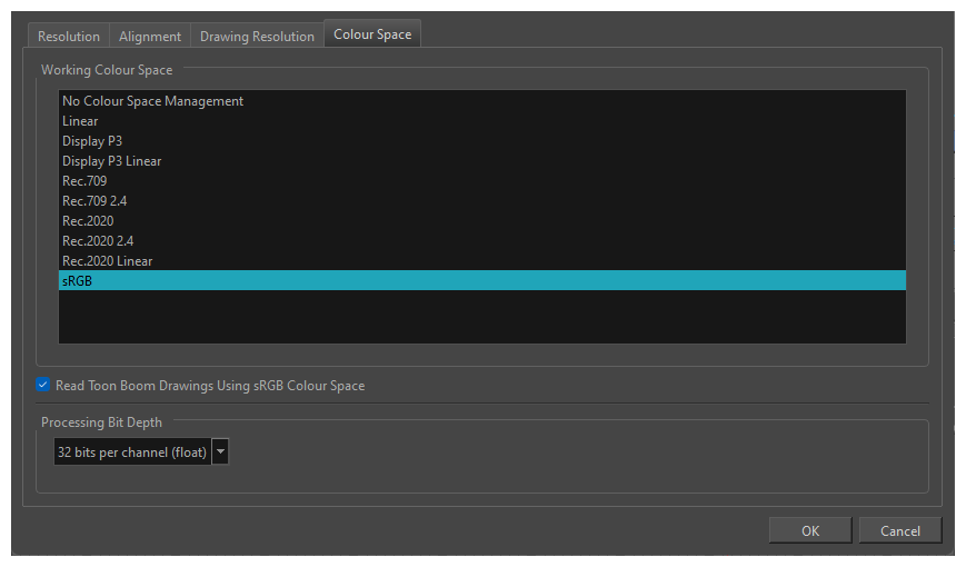 Scene Settings Dialog Box