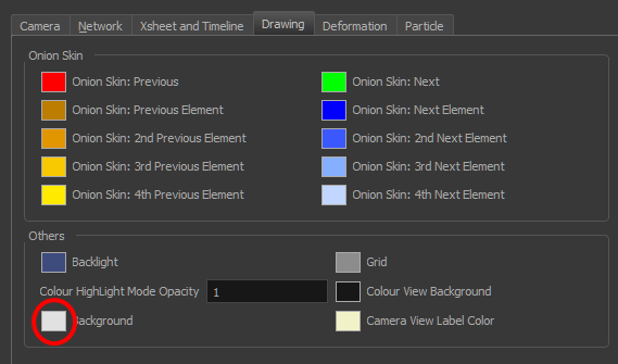 Drawing tab, Background colour swatch