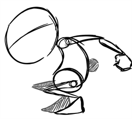 Anticipation animation principle - jumping character sketch