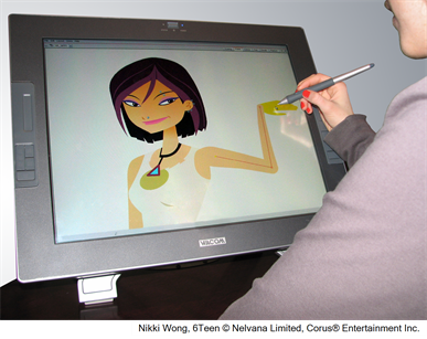 Cut-out animation example with a Cintiq Wacom tablet and Toon Boom Harmony