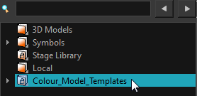Selecting a colour model template folder