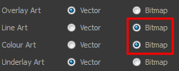 Select Bitmap or Vector