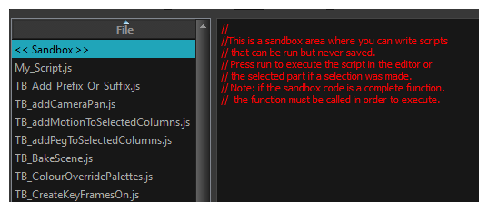 Script Editor Sandbox Message
