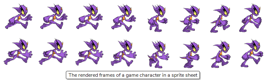 Harmony  Essentials Documentation: Exporting Rigged Sprite Sheets or  Rendered Sprite Sheets