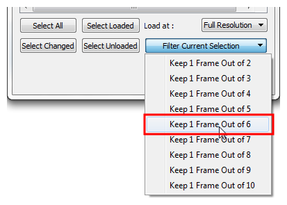 Filter Current Selection drop-down menu