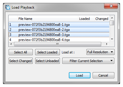 Load Playback dialog box