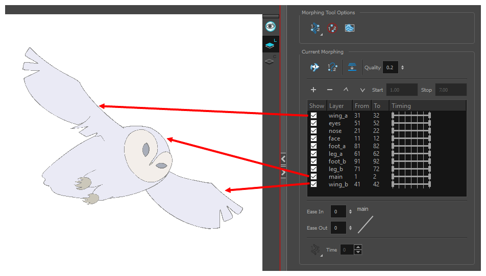 Using relevant naming or numbering for your morphing layers