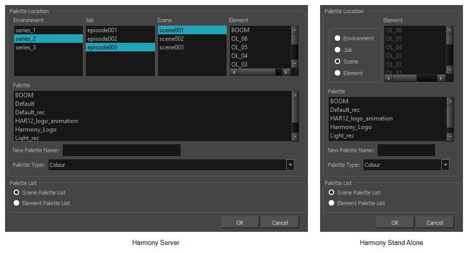 show palette in toon boom animate pro 2