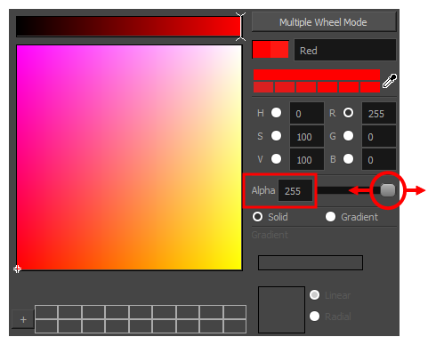Setting the alpha to 0