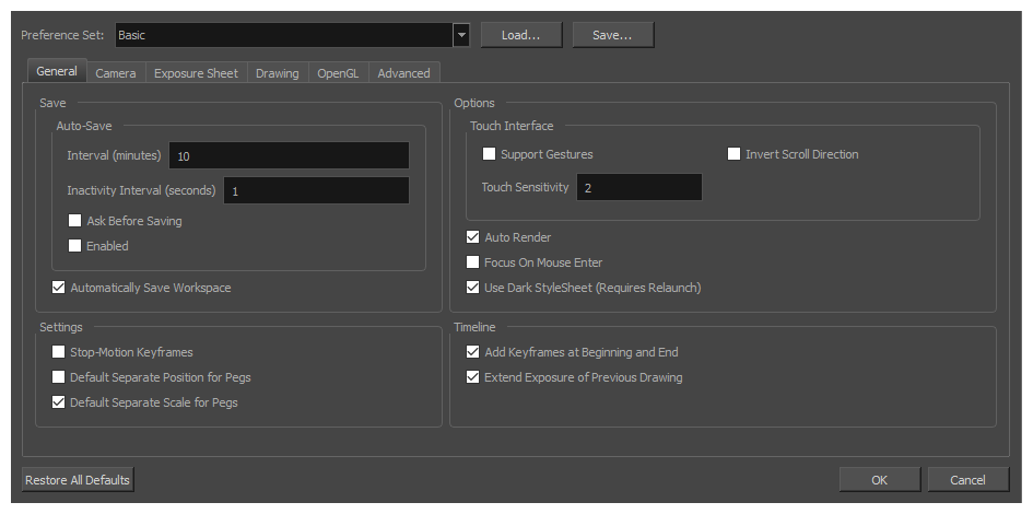 Harmony 21 Essentials Documentation: About Harmony Preferences