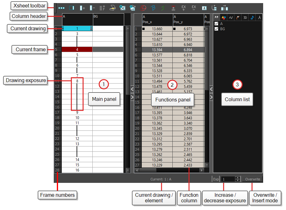 Xsheet View