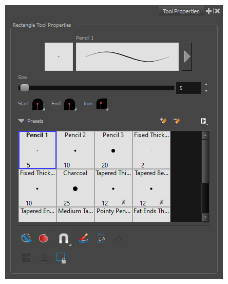 Shape Tool Properties View - Rectangle