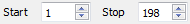 Start Frame and Stop Frame fields
