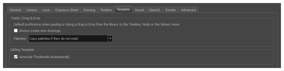 Harmony 22 Advanced Documentation: Template Preferences
