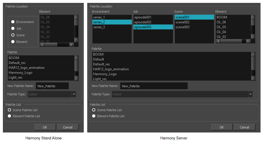 Harmony 22 Advanced Documentation: Importing a Colour Palette