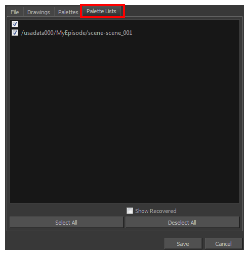 Harmony 22 Advanced Documentation: Advanced Save Dialog Box