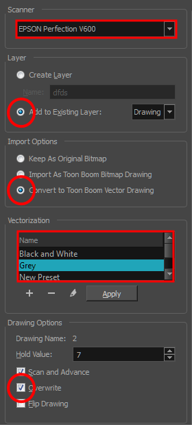 Harmony 22 Advanced Documentation: Overwriting Using Scanned Drawings