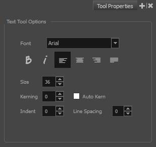 Text Tool Properties