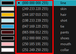 Harmony 22 Paint Documentation: Changing the Colour Display Mode