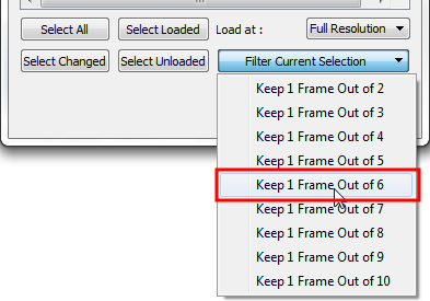 Filter Current Selection drop-down menu