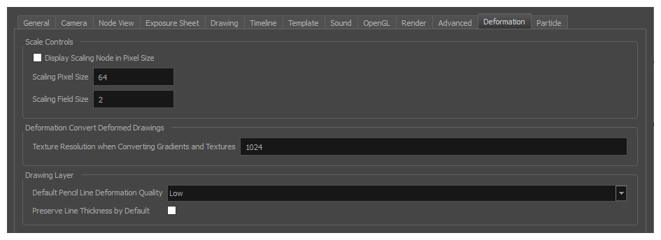 Harmony 22 Premium Documentation: Deformation Preferences