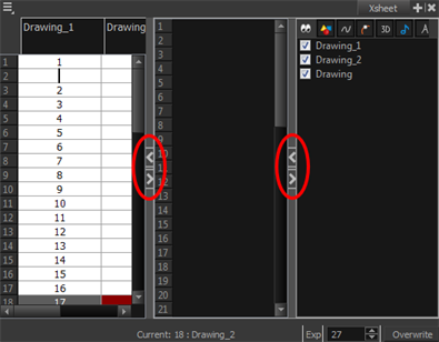 Xsheet View Column List Section