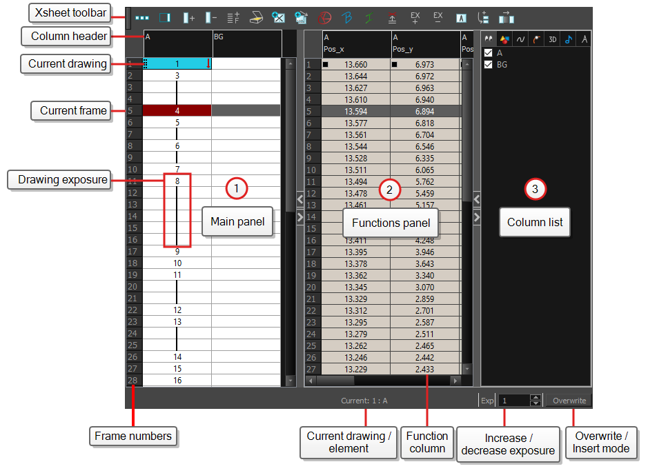 Xsheet View