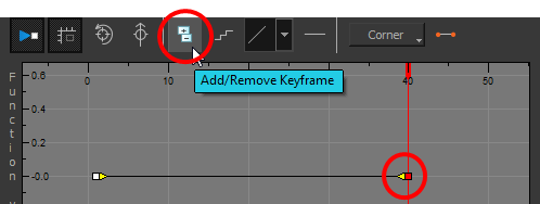 Adding a keyframe at on the destination drawing