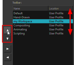 How to reorder a workspace - step 1