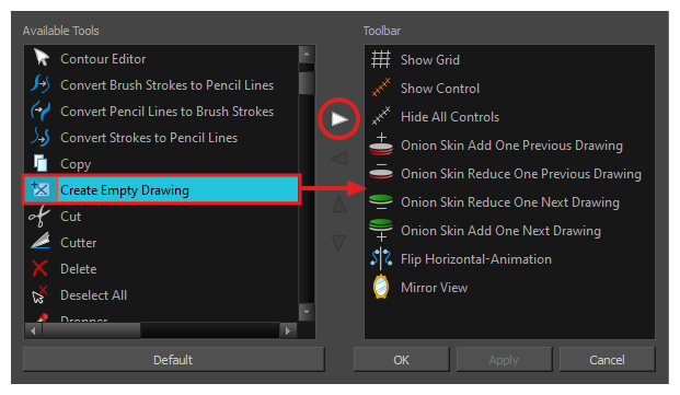 How to add a button to a toolbar in Toon Boom Harmony