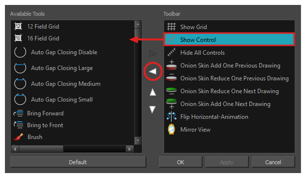 How to Remove a Button from a Toolbar in Toon Boom Harmony