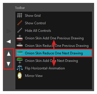 How to reorder buttons in a toolbar in Toon Boom Harmony
